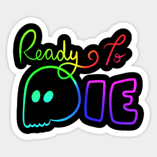 Ready To Die Emo Skull (Rainbow/Homosexual/Gay Colors) Sticker